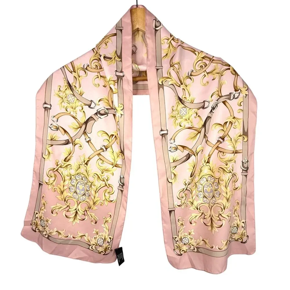 Vintage Pink Chain Print Rectangle Scarf